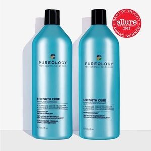 Pureology Strength Cure Shampoo and Conditioner Duo (Liter) NEW SEALED
